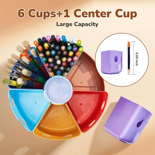 GAMENOTE Rotating Art Supplies Organizer - Lazy Susan for Kids' Desk & Classroom Storage (Large)