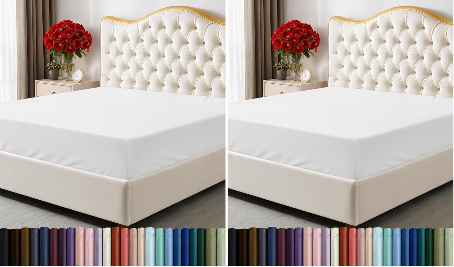 Utopia Bedding Twin Fitted Sheet - Deep Pocket Soft Microfiber - Fade Resistant & Easy Care - White (Pack of 2)
