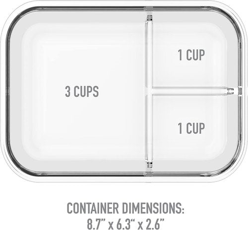 Bentgo Glass Lunch Box - Leak-Proof Bento-Style Container with Airtight Lid - 5 Cup Capacity in Blue