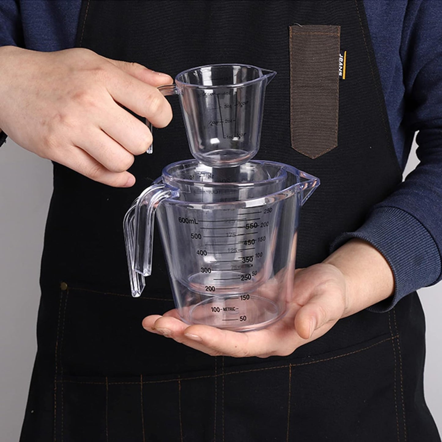 Measuring Cups Set - BPA-Free Plastic Liquid Measuring Cups with Spout | 3-Piece Clear Set