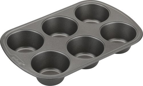 GoodCook Jumbo Texas Muffin Pan - Nonstick Steel, 6-Cup, Gray | Pack of 12