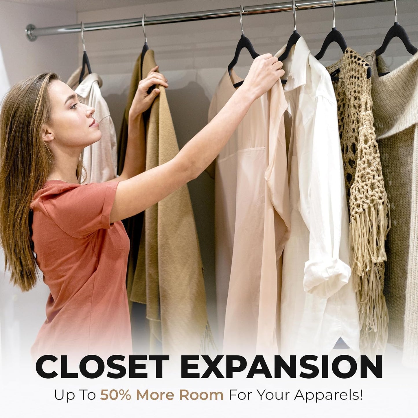 Modern Space Velvet Hangers - 200 Pack Slim Space-Saving Design for Shirts, Pants, Dresses & More