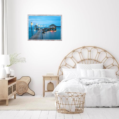 JCJMY 16x24 Rustic White Picture Frame - Versatile Wall Hanging for Photos & Canvas | Horizontal & Vertical Display