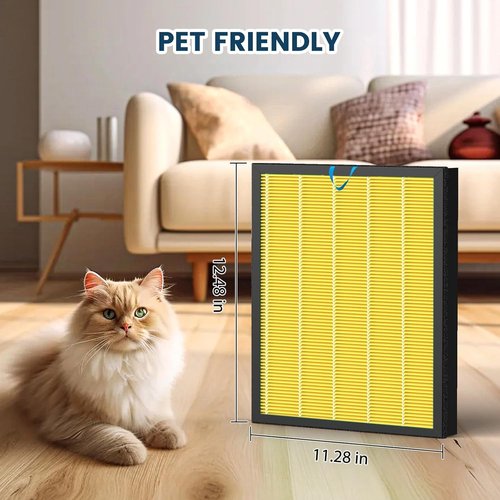 LEVOIT Vital 100S Replacement Filter - H13 True HEPA & Activated Carbon, 2 Pack | Yellow
