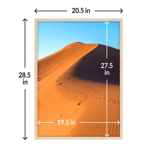 LaVie Home 20x28 Picture Frame for Wall Display, 20x28 Picture Frame Oak with HD Plexiglas, 20 x 28 Poster Frame 1 Pack, Display Frame for Vertical or Horizontal, Classic Collection