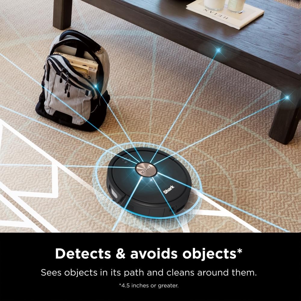 Shark AV2310AE Matrix Robot Vacuum - Self-Emptying, Precision Home Mapping, Ideal for Pet Hair - Wi-Fi, Black/Brass