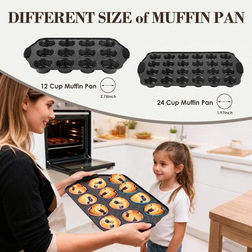 AIVIKI Nonstick Baking Pans Set - 22 Pieces Stackable Bakeware with Silicone Handles | Black