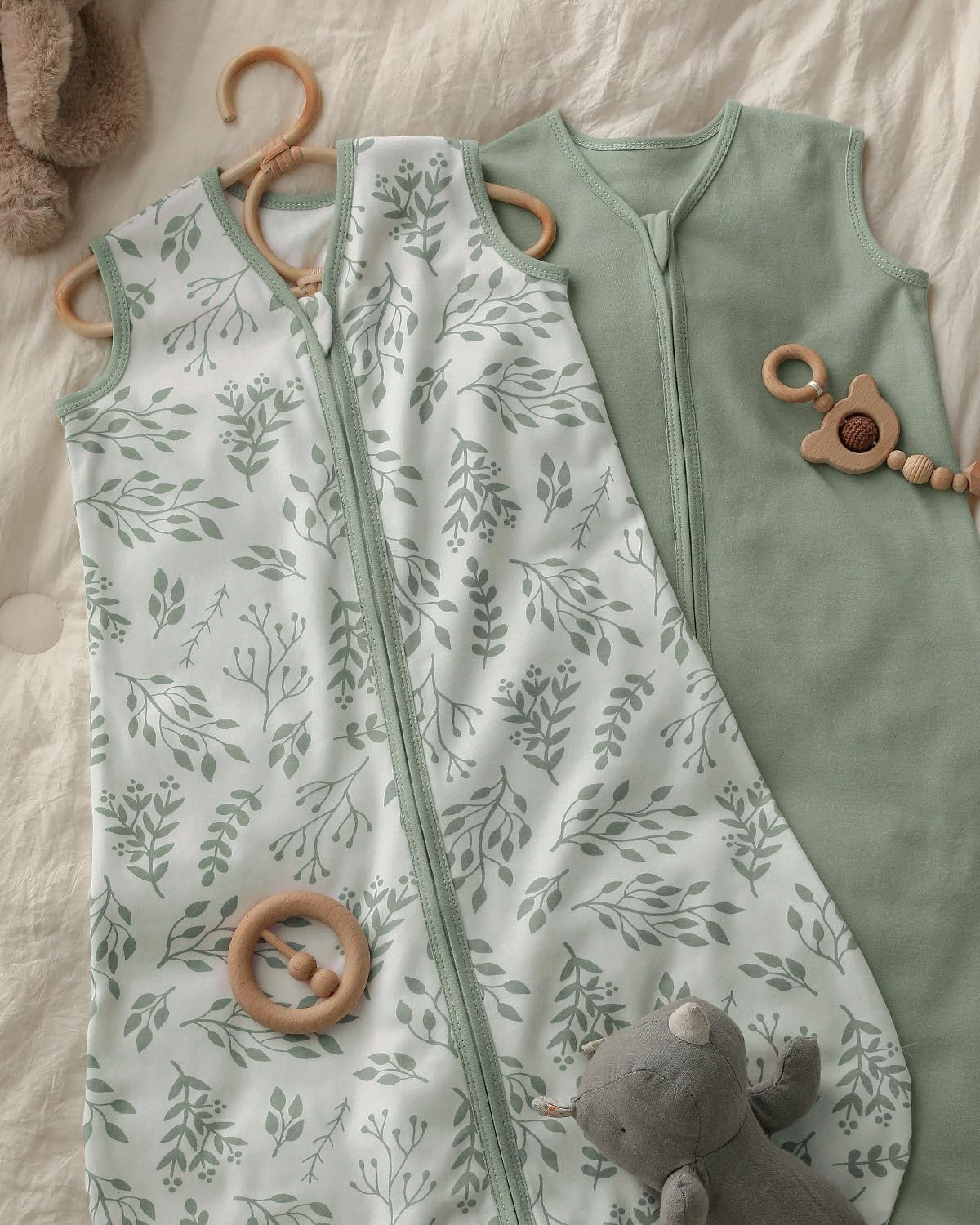 Yoofoss Baby Sleep Sack - 100% Organic Cotton Wearable Blanket for 6-12 Months | 3 Pack, Soft & Lightweight