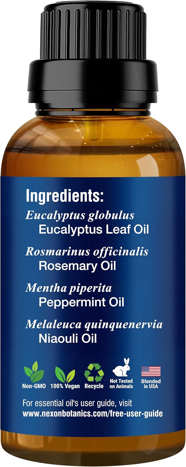 Nexon Botanics Breathe Essential Oil Blend 30 ml - Sinus Relief with Menthol - Ideal for Humidifiers & Diffusers