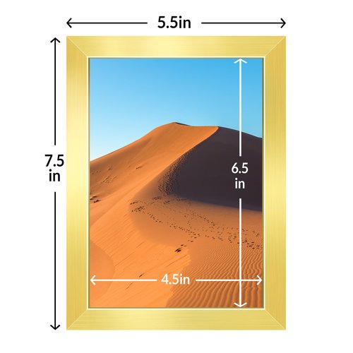 LaVie Home 5x7 Picture Frame for Wall Display, 5x7 Gold Picture Frame with HD Plexiglas, 5 x 7 Matted Frame 1 Pack, Display Frame for Vertical or Horizontal, Classic Collection