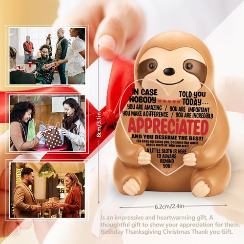 FOKCBOCM Sloth Figurine - Inspirational Gift for Friends & Coworkers | Encouragement Collectible