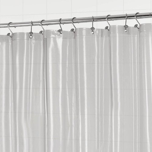 Barossa Design Clear Black Stall Shower Curtain Liner with 3 Magnets - 36" x 72" Waterproof PEVA Plastic Shower Liner for Small Bathroom, Lightweight Bath Curtain, Metal Grommets - Clear Black