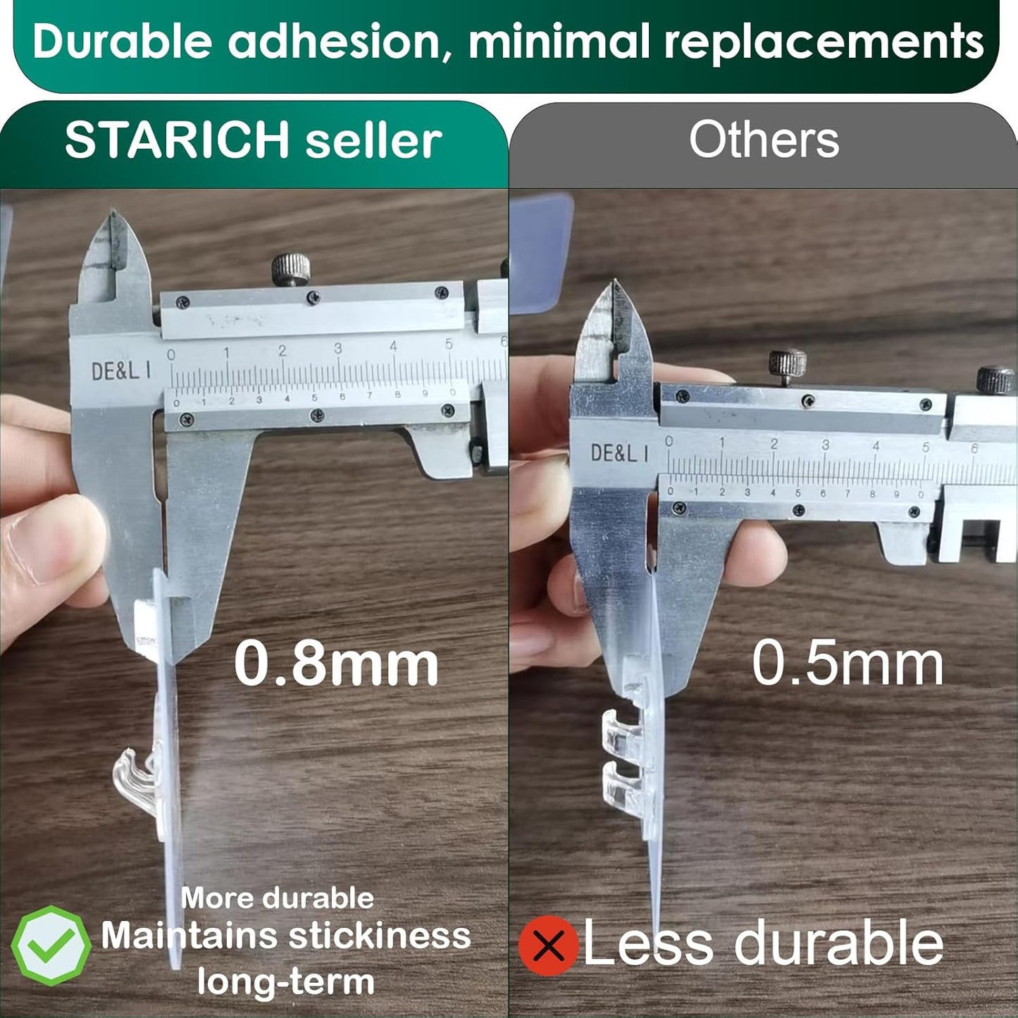 Shower Caddy Adhesive Replacement Stickers Sticker Shelf Basket Strips Suction Hooks Large Strong Hook for Bathroom Storage Corner Transparent Shelves Wall Mount 2 Hooks 6 1/2"