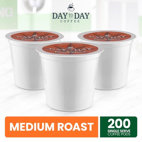 Day To Day Coffee Donut Blend Medium Roast Coffee Pods - 200 Count Bulk Pack | Compatible with Keurig K-Cup Brewers
