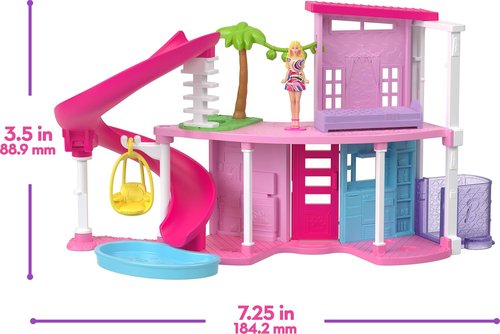 Barbie Mini Land DreamHouse - 3 Playsets with 4 Dolls, Furniture & Accessories | Includes Pet Boutique, Hair Salon & Supermarket