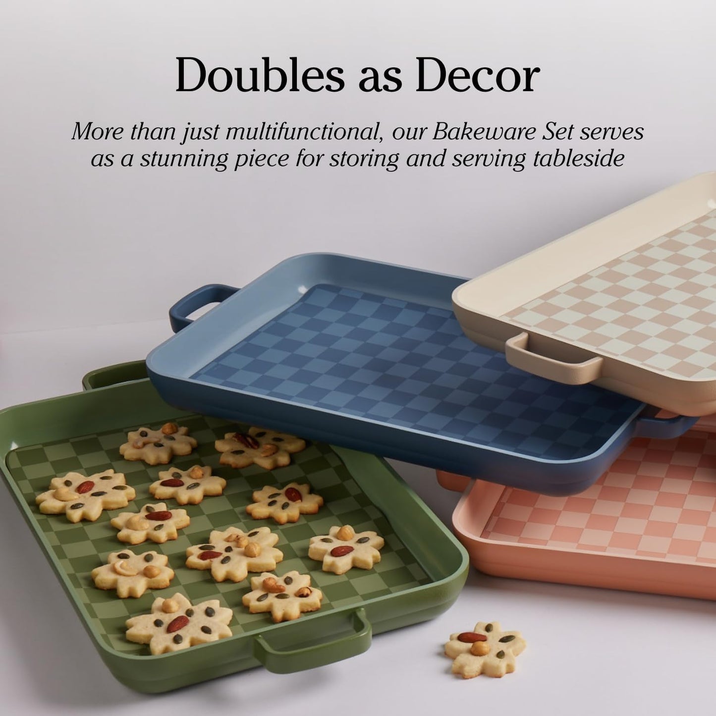 Our Place Bakeware Set - 5-Piece Ceramic Bakeware Collection | PFAS-Free Non-Toxic Nonstick | Blue Salt