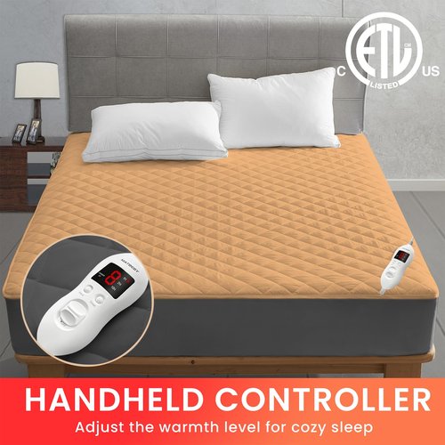 Heated Mattress Pad Full Size, Electric Mattress Pad Cover w/Single Control 8 Heating Settings, Bed Warmer w/ 4 Auto Shut Off Settings, UL Certified, Deep Pocket, Machine Washable, Dark Grey