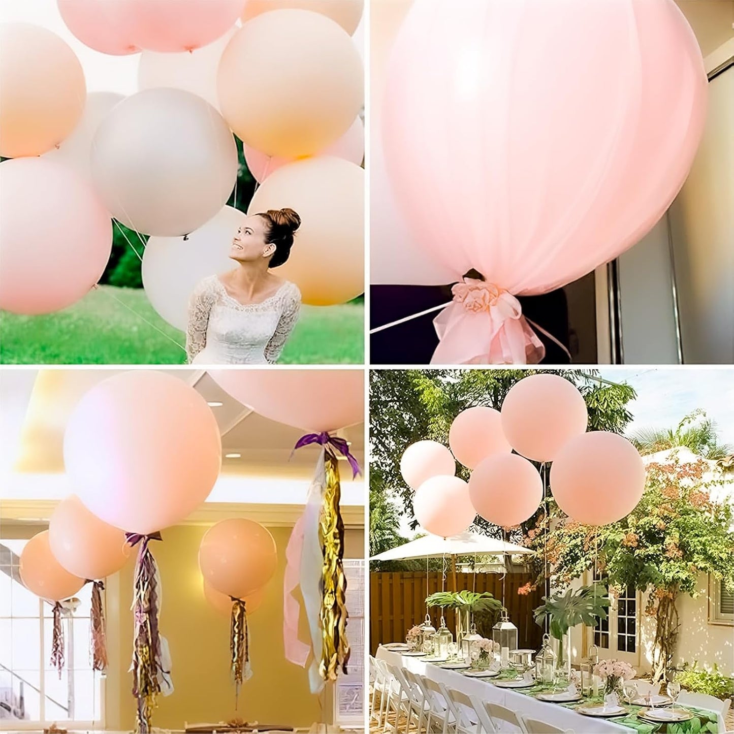 PartyWoo 36-Inch Pale Pink Balloons - Light Pastel Latex for Birthday & Baby Shower Decorations