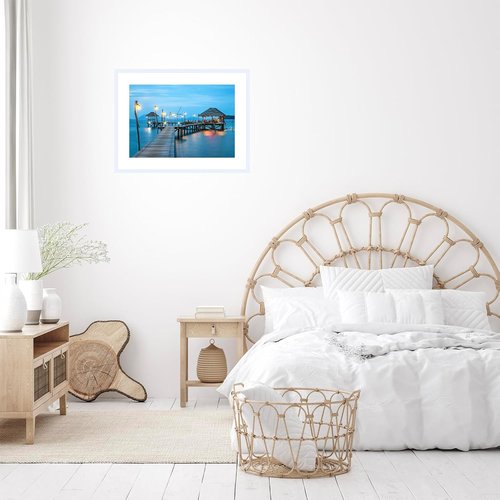 JCJMY 16x22 Picture Frame - Display 12x18 Photos with Mat or 16x22 Without - White Wall Hanging
