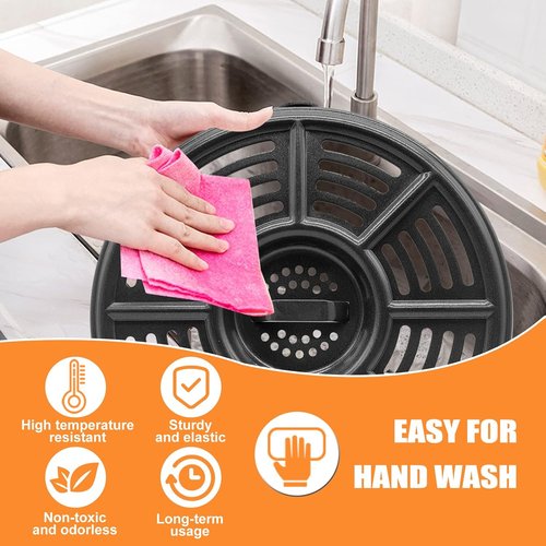 GXF Air Fryer Grill Pan - Non-Stick Round Grill Plate for Ninja 4 QT & 5.5 QT Air Fryers | 8.2 IN, Dishwasher Safe