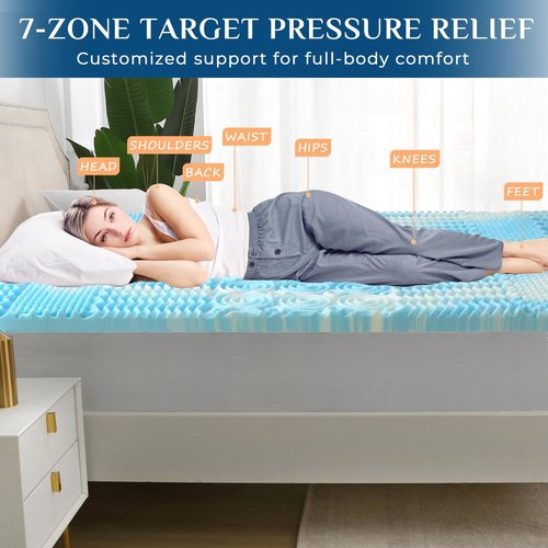 JOLLYVOGUE 4 Inch Dual Layer Mattress Topper Twin Size, 2 Inch Gel Foam Mattress Topper Plus 2 Inch Down Alternative Pillow Top Mattress Pad Cover for Back Pain, Medium Support