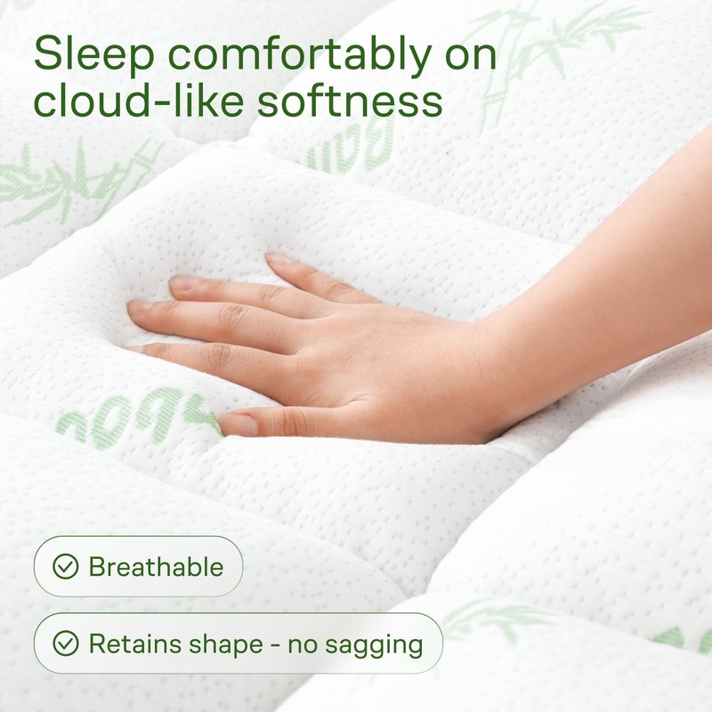 Niagara Ultra Soft King Size Mattress Topper - Viscose Made from Bamboo Pillow Top Mattress Pad for Back Pain Relief - Naturally Cooling for Hot Sleepers, fits 6-18" Mattress, 600GSM, Green
