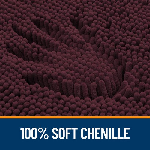 OLANLY Bathroom Rugs 30x20, Extra Soft Absorbent Chenille Bath Rugs, Rubber Backing Quick Dry, Machine Washable Bath Mats for Bathroom Floor, Tub and Shower, Home Decor Accessories, Black Cherry