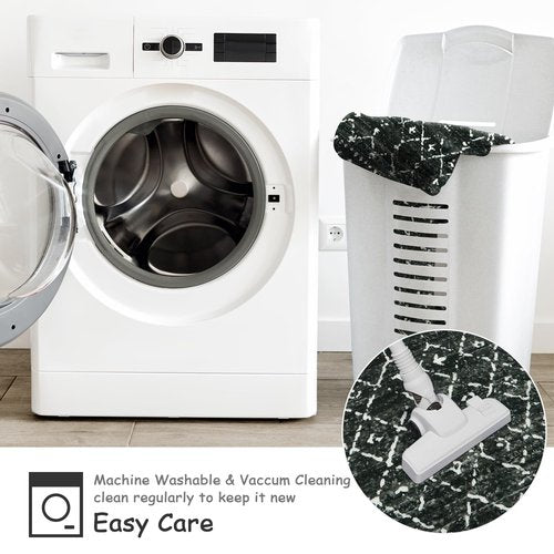 Beeiva Moroccan Hallway Runner Rug 2x7, Washable Non-Slip Kitchen Runner, Soft Low Pile Ultra Thin Geometric Carpet Rugs for Hallway, Kitchen, Laundry, Entryway