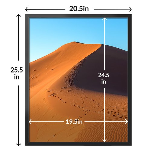 LaVie Home 20x25 Picture Frame for Wall Display, 20x25 Black Picture Frame with HD Plexiglas, 20 x 25 Poster Frame 1 Pack, Display Frame for Vertical or Horizontal, Classic Collection