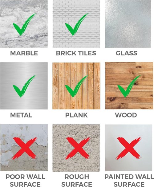 Easenest Heavy-Duty Adhesive Wall Hooks - 12 Pack Nail-Free Sticky Hangers for Bathroom & Kitchen