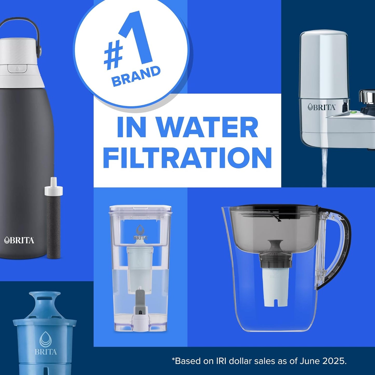 Brita UltraMax Water Dispenser - BPA-Free 27-Cup Capacity, Reduces Copper & Mercury, Includes 1 Filter