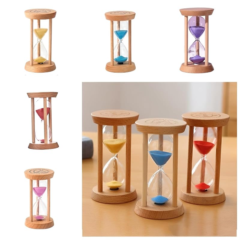 3/3/5 Minutes Hourglass - Red 1 Minute Desktop Sand Timer for Gift, Mini Sandglass