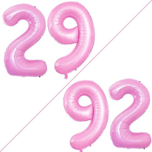 GOER Jumbo 29 Inch Foil Balloons - Perfect Decorations for 29th Birthday Party | Light Pink