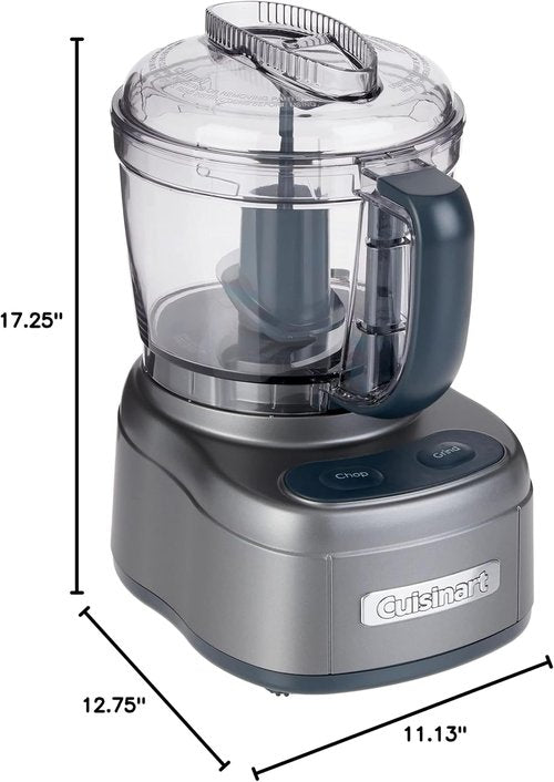 Cuisinart ECH-4GM Elemental Chopper & Grinder - Sleek Gun Metal Design for Effortless Food Prep