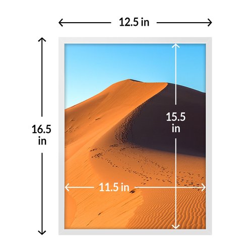 LaVie Home 12x16 Picture Frame for Wall Display, 12x16 White Picture Frame with HD Plexiglas, 12 x 16 Poster Frame 1 Pack, Display Frame for Vertical or Horizontal, Classic Collection
