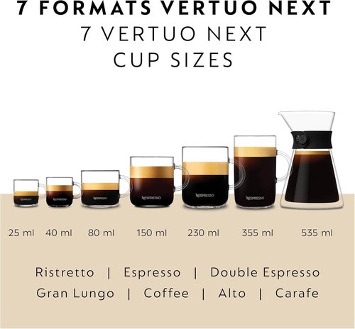 Breville Nespresso Vertuo Next Coffee & Espresso Maker - Sleek Design, Versatile Brewing Options