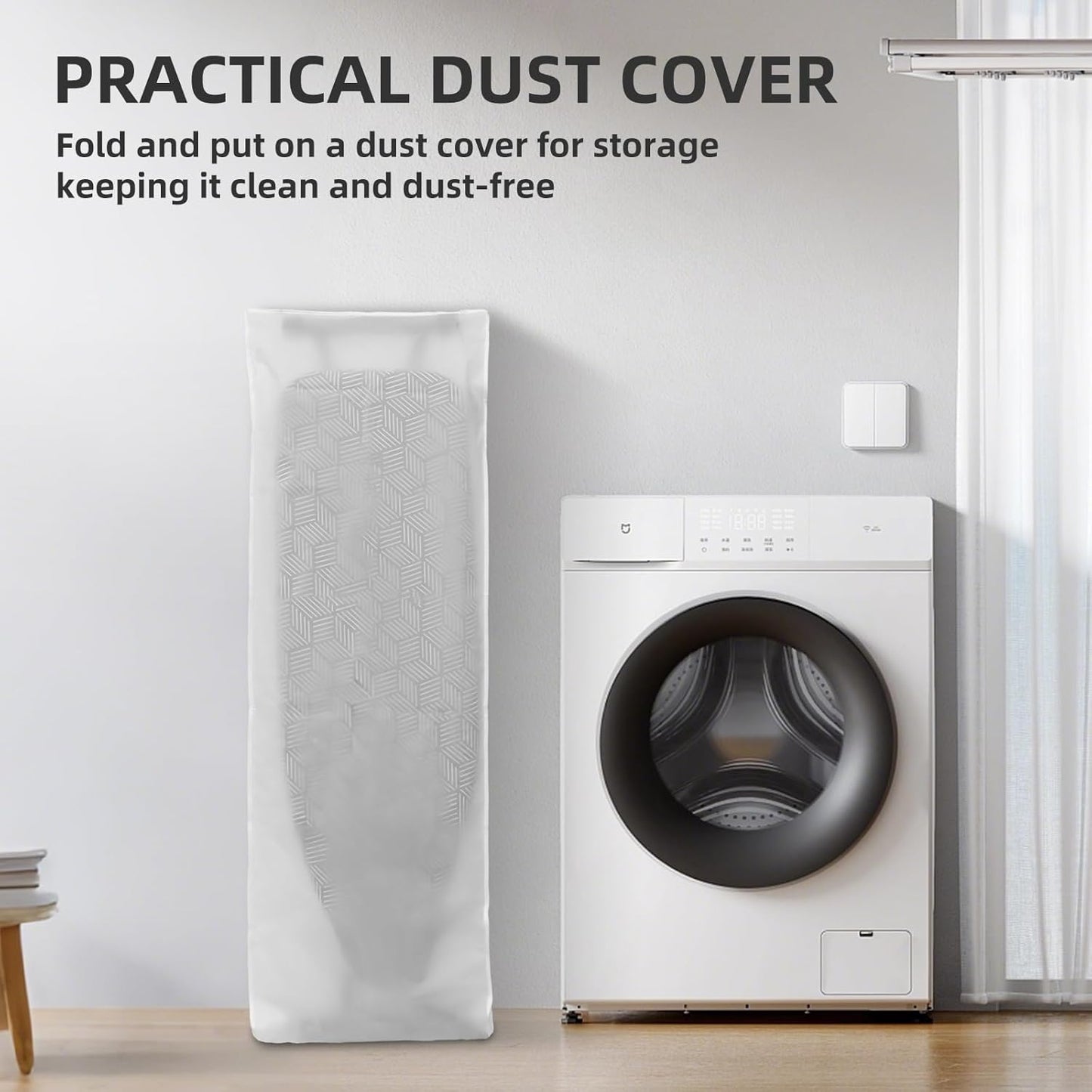 Regine Switzerland Adjustable Height Ironing Board - Compact Folding Design with Heat-Resistant Cover (Grey)