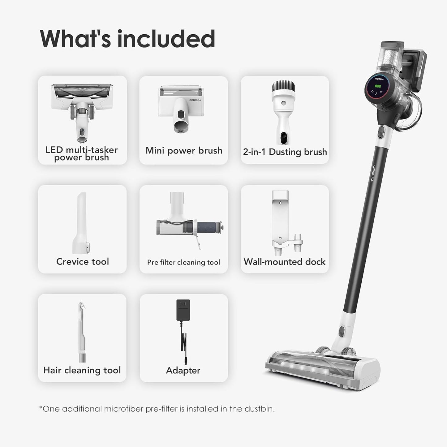 Tineco Cordless Vacuum Cleaner - Powerful Suction & Lightweight Design | Ideal for Hair, Hard Floors & Carpets