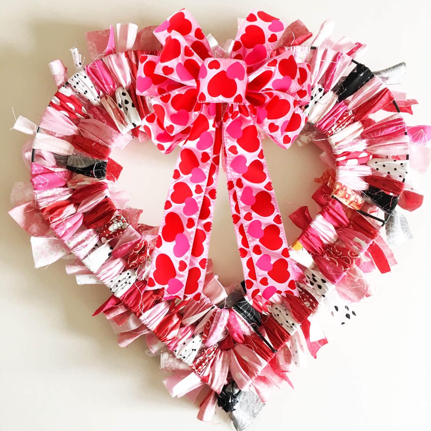 Valentine Tree Topper Bow - Large 11.4”x19.6” Red & Pink Heart Decorations for Home & Party Decor