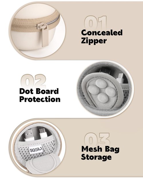 Carrying Case for Babelio White Noise Machine, Mini Sound Machine Protective Compact Traveling Storage Bag, Scratches Shockproof Waterproof (Only Case) (Beige, S)
