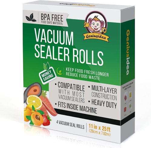 Food Saver Vacuum Sealer Bags - Commercial Grade 11" x 25' Rolls | Meal Prep, Microwave & Freezer Safe