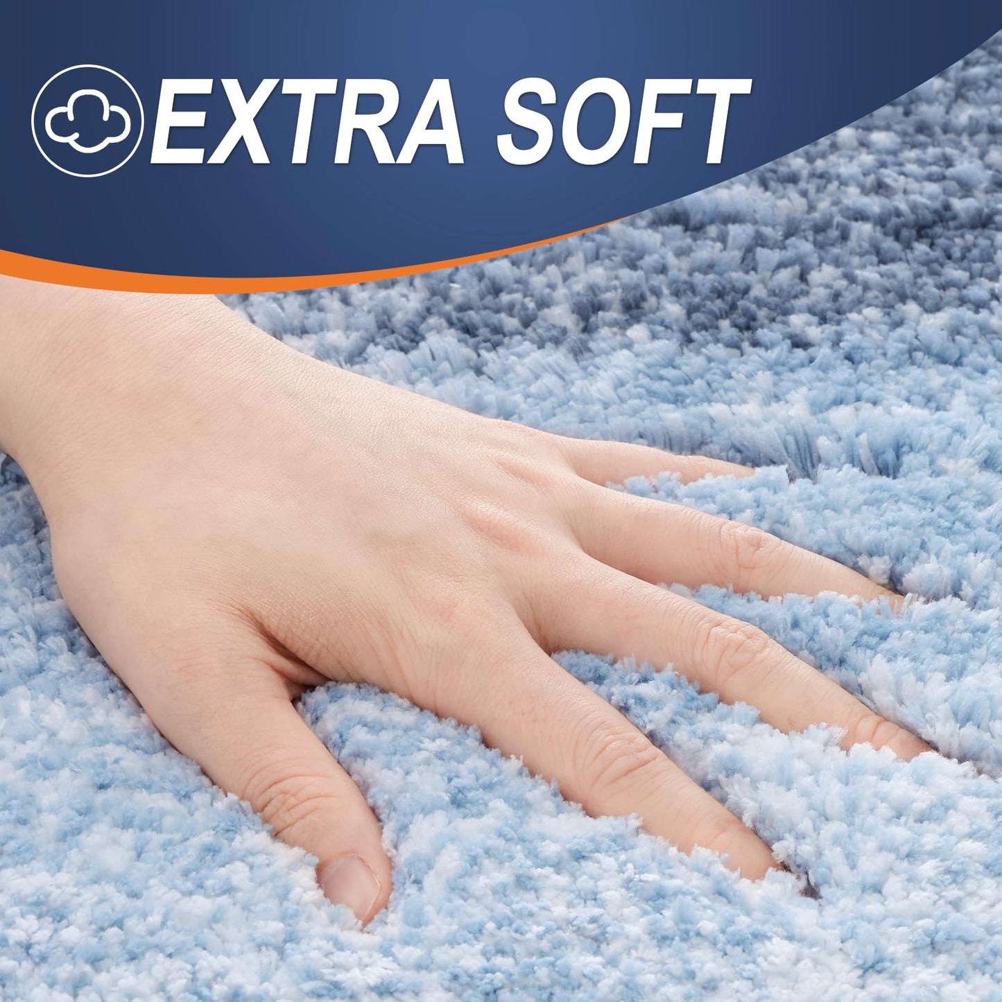 OLANLY Large Bathroom Rugs Mat 40x24, Extra Soft Absorbent Microfiber Bath Rugs, Rubber Backing, Quick Dry, Machine Washable Bath Mats for Bathroom Floor, Tub and Shower, Home Decor Accessories, Blue