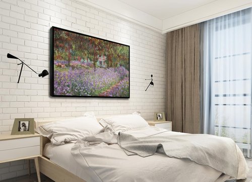 Irises in Monet's Garden, 1900 by Claude Monet - Large Canvas Art Wall Decor Painting Print Framed -24" x 36"