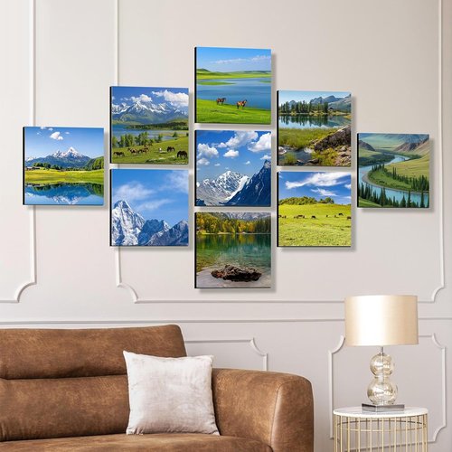 JOXOFO Custom Photo Tiles - Personalized Peel and Stick Picture Frames | 9-Piece Collage Wall Decor Gift