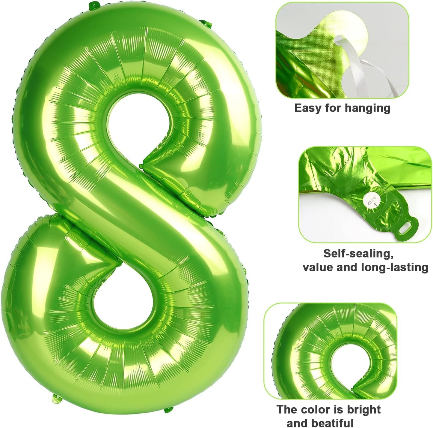 Numbers Balloon - 40 Inch Large Light Green 3 Balloon for Birthday Party Decor | Perfect for Three-Year-Old Celebrations