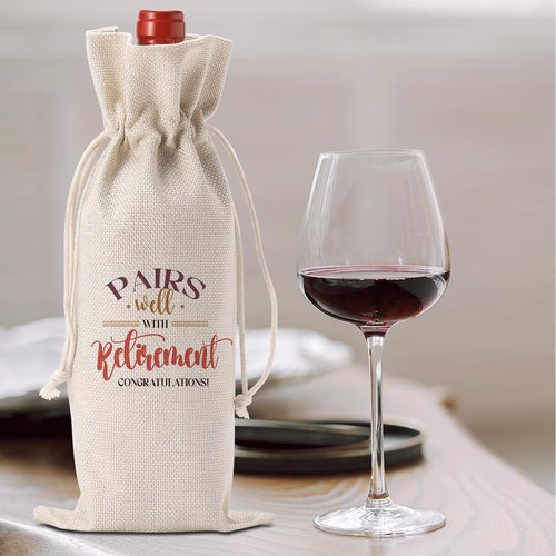 Funny Retirement Wine Bag Happy Retirement Gifts for Woman Men Pairs Well With Retired Gift for Women Leaving Gifts for Best Friends Coworkers Boss Nurse Teachers