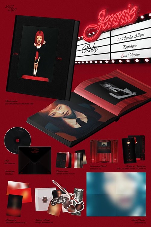 JENNIE Solo Album Ruby (Photobook - 2 Ver Set)