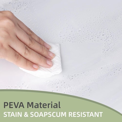 Poposa Bathroom Heavy Duty Shower Curtain - Waterproof Clear Shower Curtain Liner 10G Premium PEVA with 12 Rust Proof Grommets, 72x72 Inch