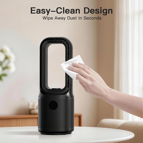 let'me Bladeless Desk Fan, 5-Speed Small Table Fan with 3-Color Night Light, 72° Oscillation, 9-Hour Timer, Wired Power with Adapter Ultra-Quiet Personal Cooling Fan for Bedroom Office Home, 13x5 Inch