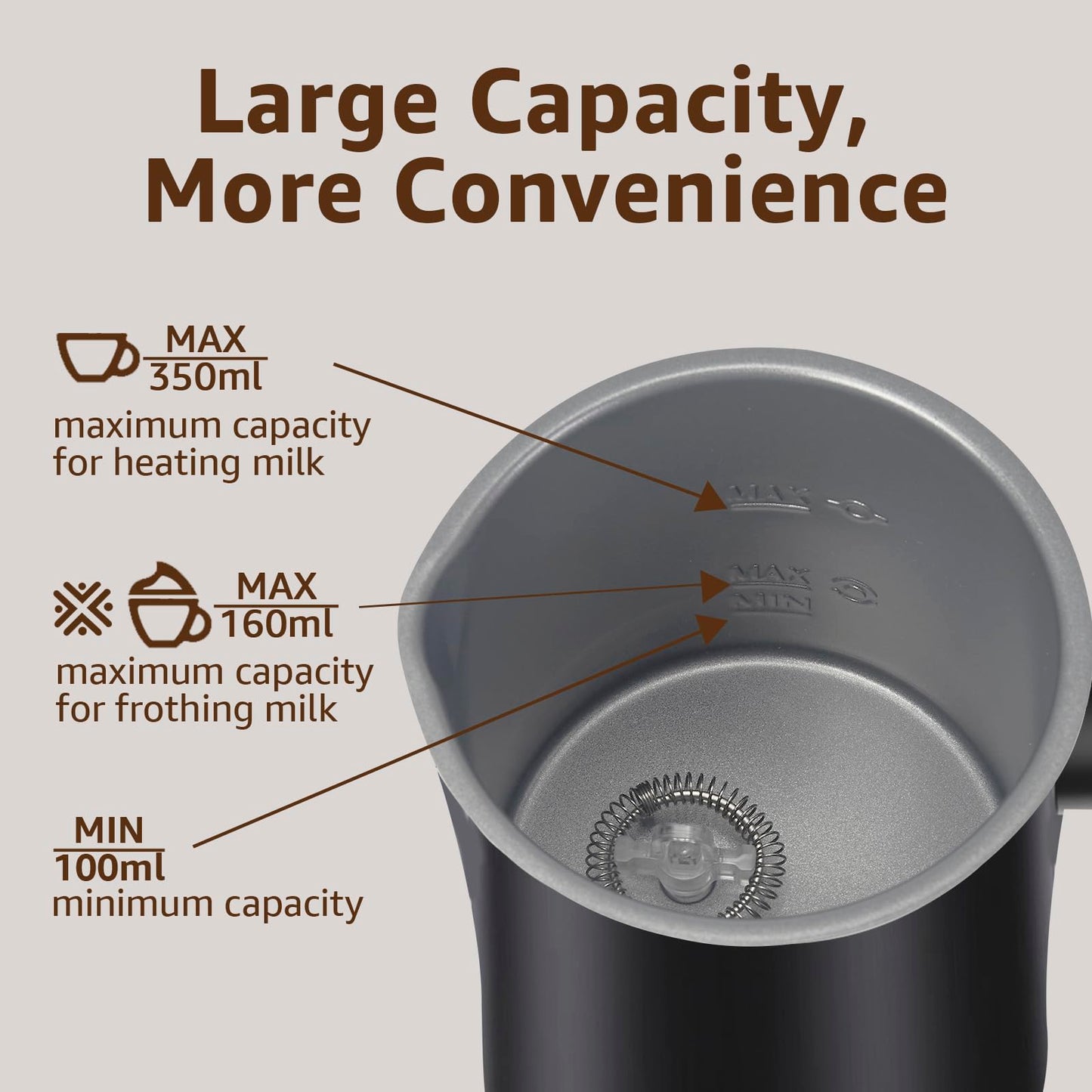 Milk Frother, 4 in 1 Electric Milk Steamer,11.8oz/350ml Automatic Warm and Cold Foam frother for Coffee, Latte, Macchiato, Cappuccino, Hot Chocolate